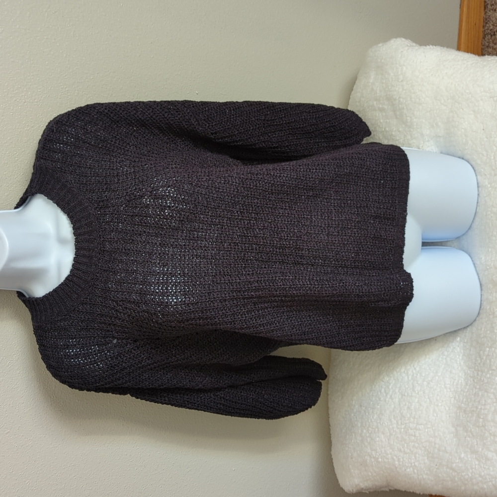 Elan Navy Blue Knit Sweater Top Size L